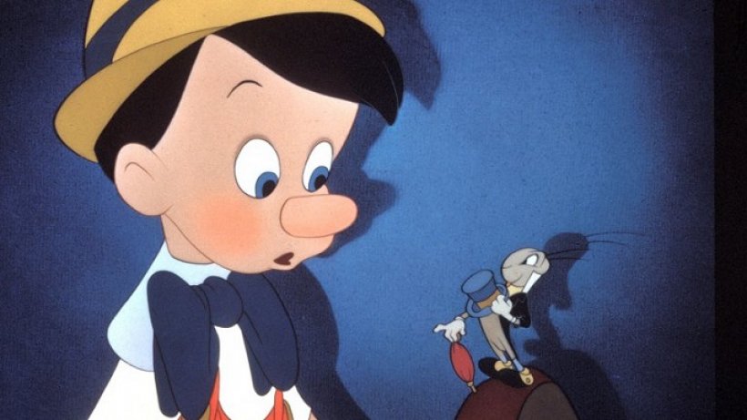 Pinocchio e il Grillo Parlante, nel celebre cartone Disney