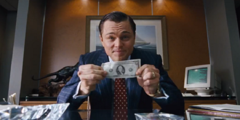 Leonardo di Caprio in The Wolf of Wall Street 