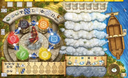 Plancia giocatore del gioco da tavolo L'oracolo di Delphi di Stefan Feld